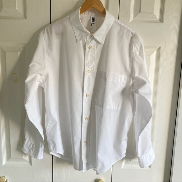 Margaret Howell Tops - MHL Margaret Howell White Cotton Poplin Relaxed Button Up Shirt Size M